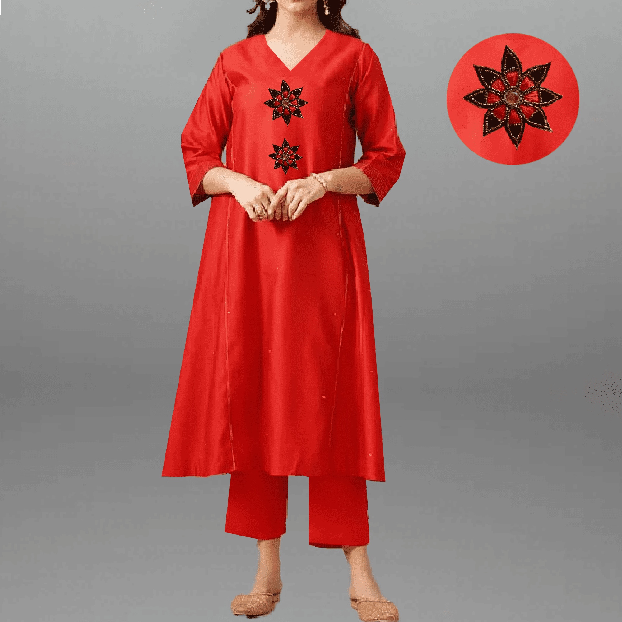 Hakoba Cotton Sweetheart neck Blouse with Gathered Puff Sleeves & Lini –  Scarlet Thread